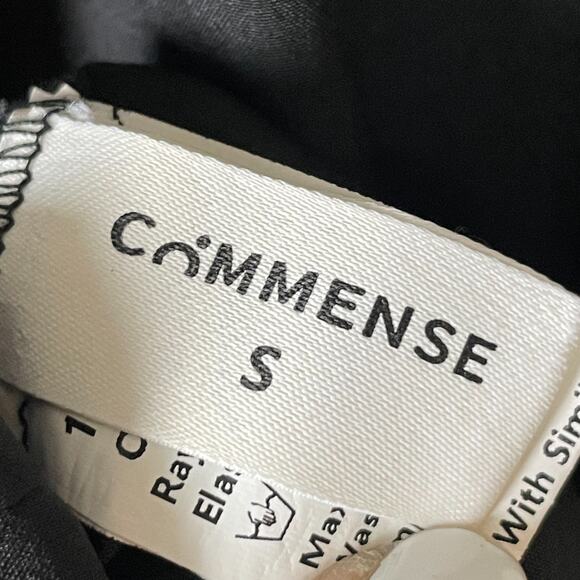 Commense Black Maxi‎ Dress S Milkmaid Cowl Neck Mixed Media Romantic - Picture 6 of 6